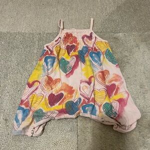 Vintage Colorful Rainbow Heart Patterned Baby Jumper or Romper